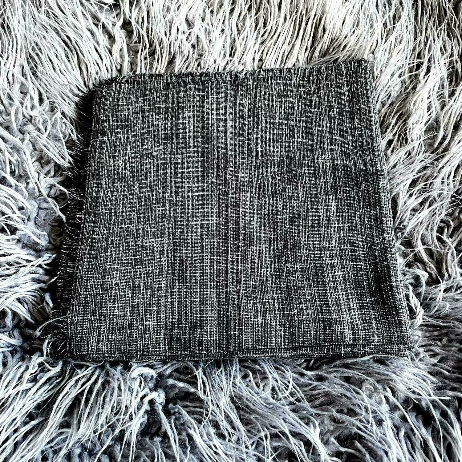 Black heathered look - soft fringe tichel