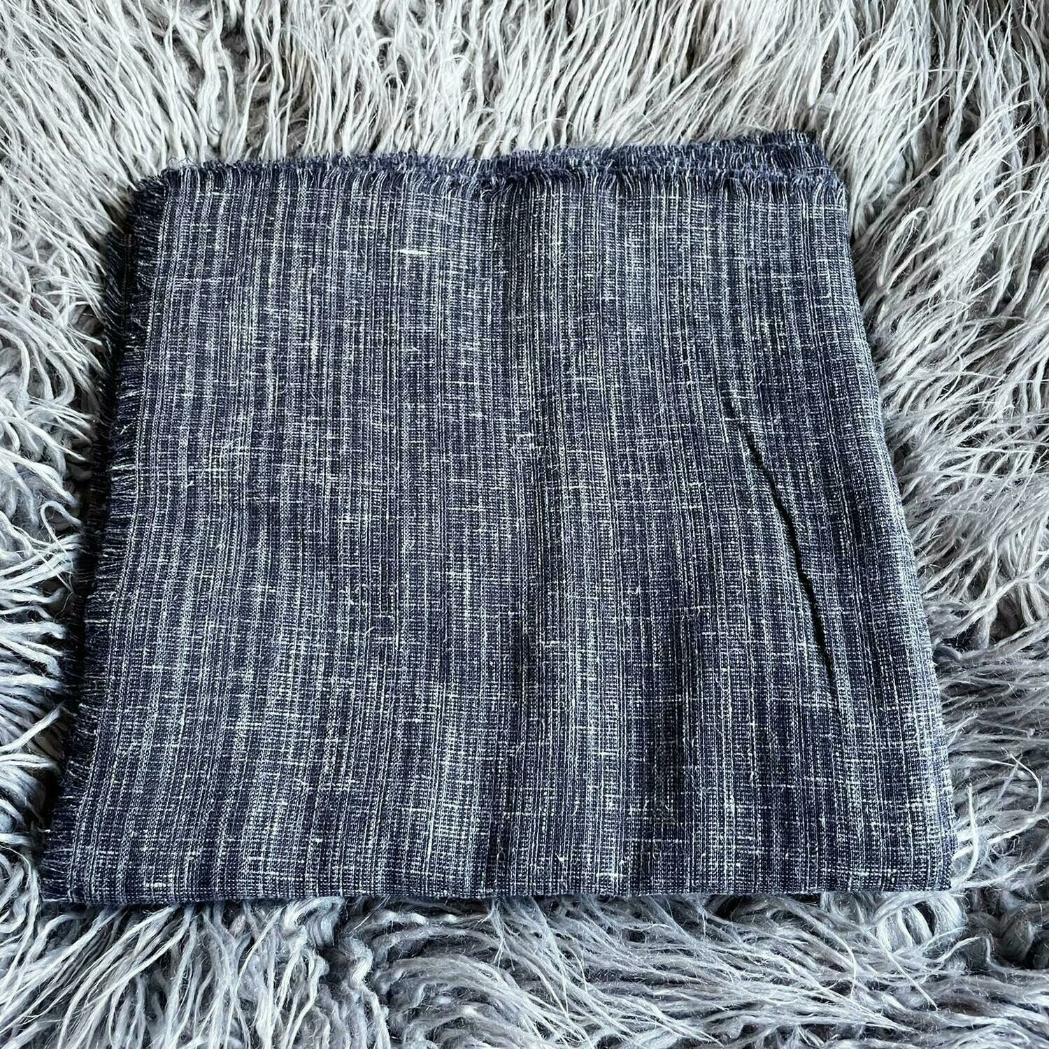 Dark navy heathered look - soft fringe tichel