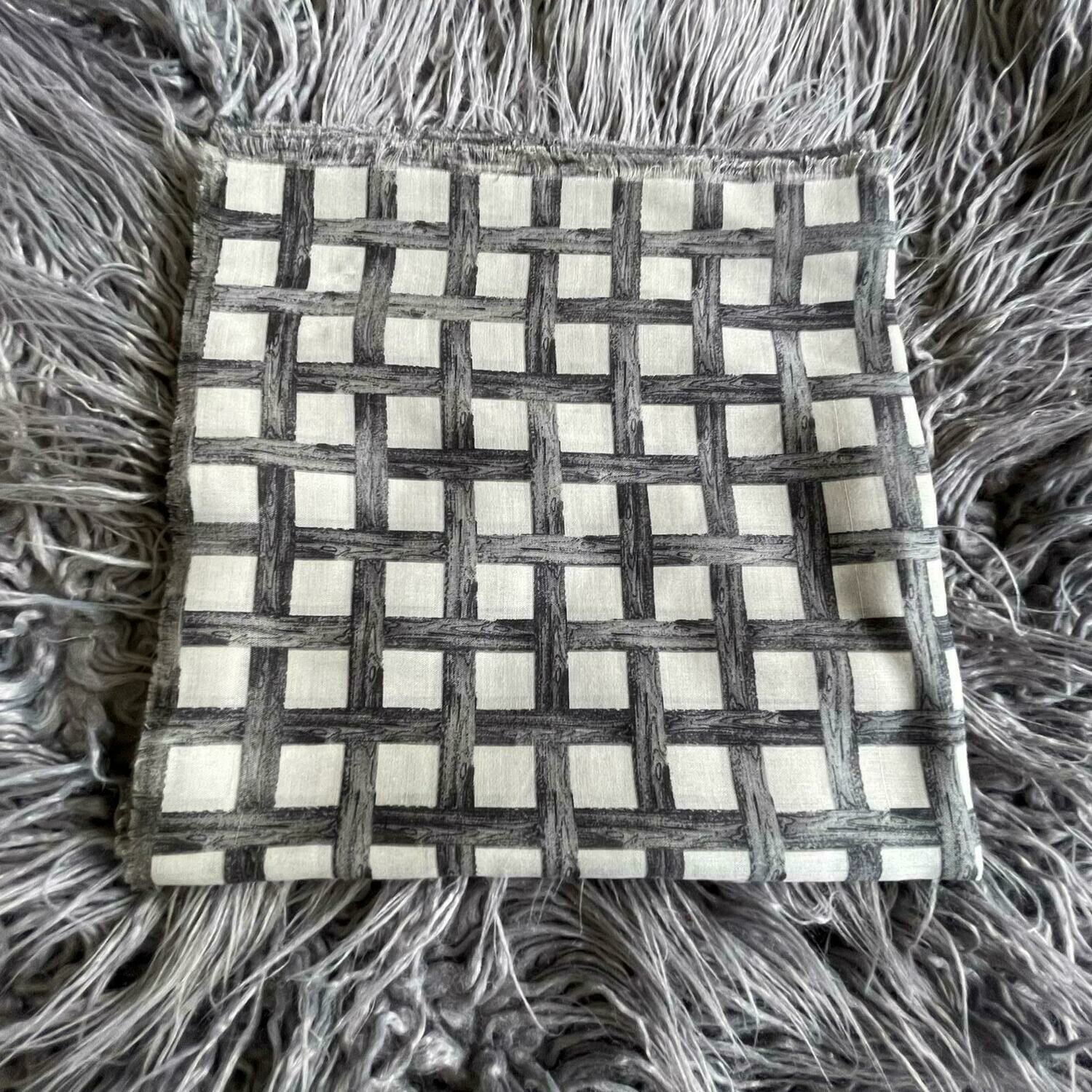 Gray crisscross  - Turkish head scarve w/soft fringes
