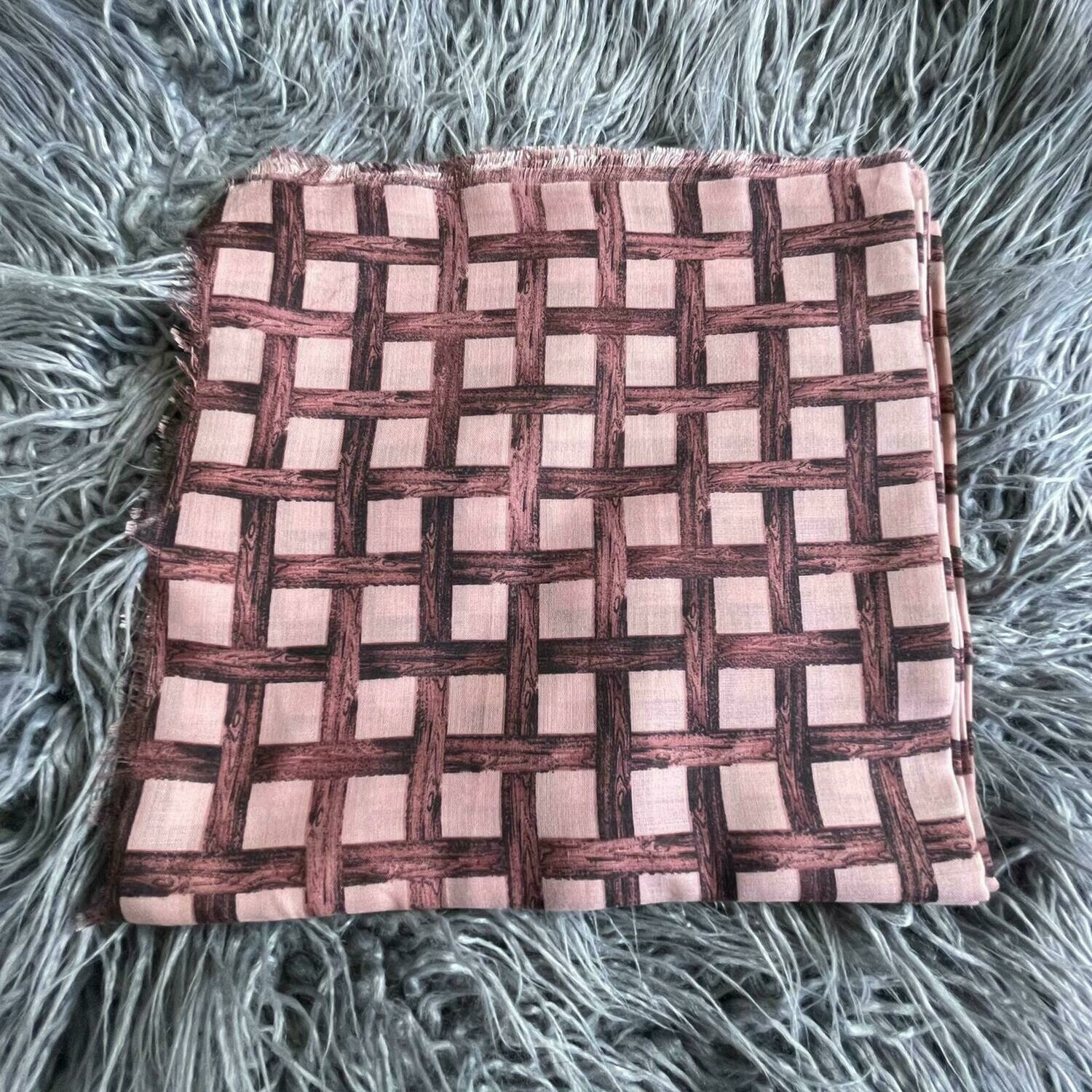Mauve crisscross  - Turkish head scarve w/soft fringes