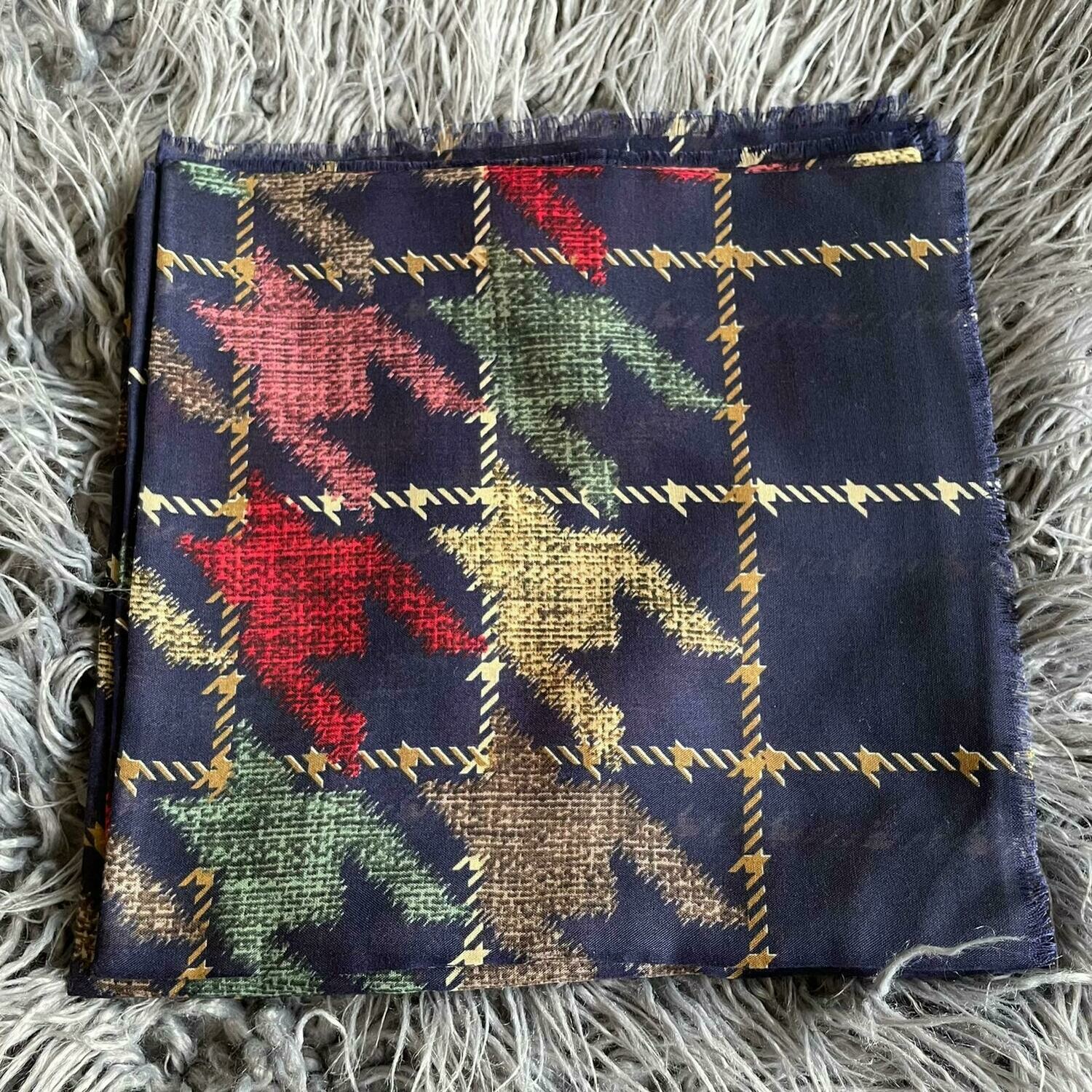 Navy  - Turkish head scarve w/soft fringes