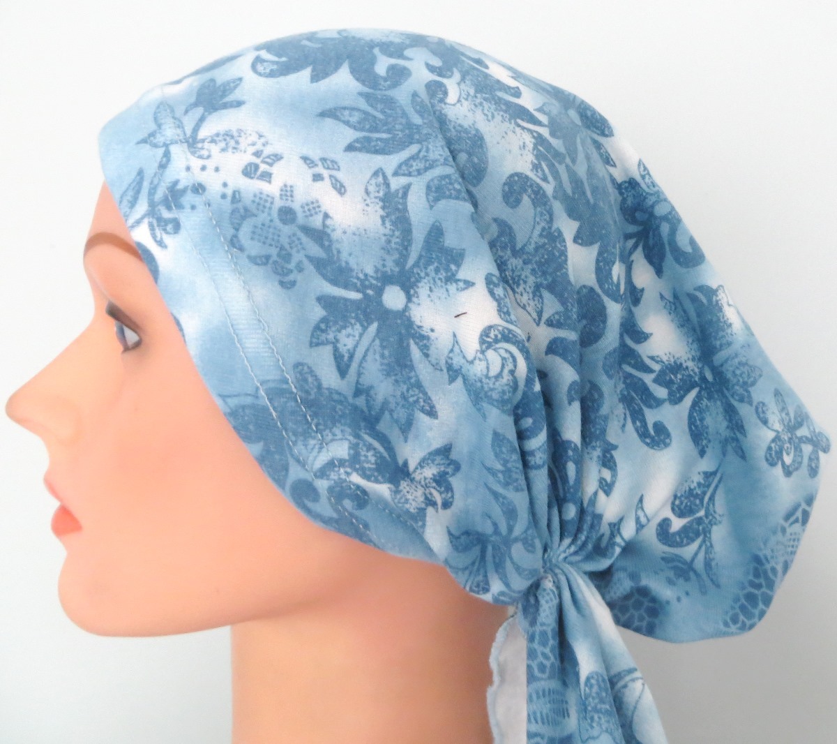 Pre tied tichel light denim