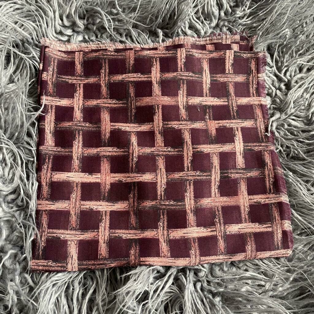 Wine crisscross  - Turkish head scarve w/soft fringes