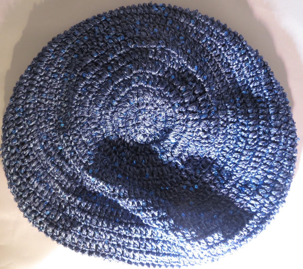 Denim blue mini sequins snood