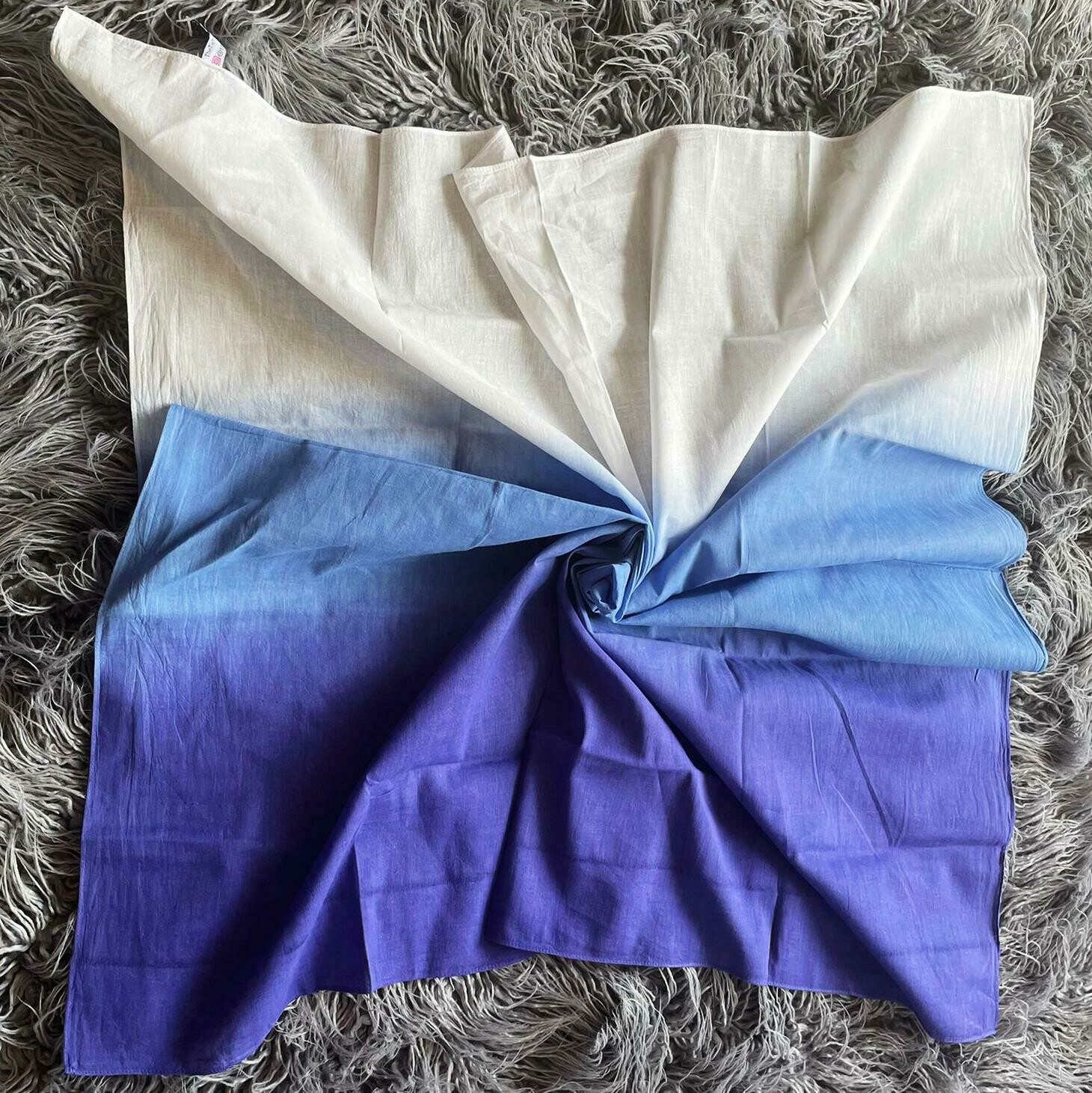 Blue cotton shaded ombre&#39; tichel