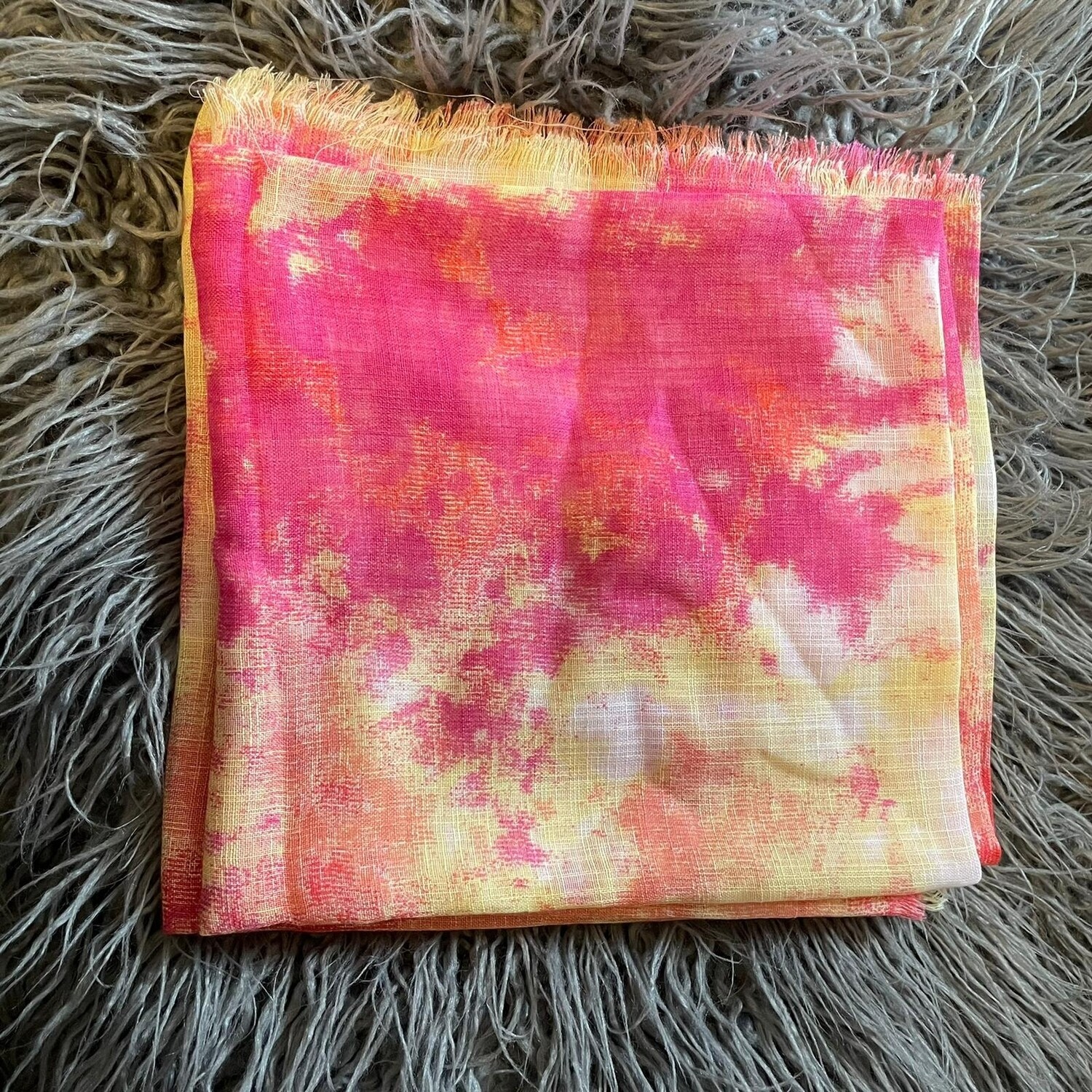 Sorbet tie dyed fringed tichel