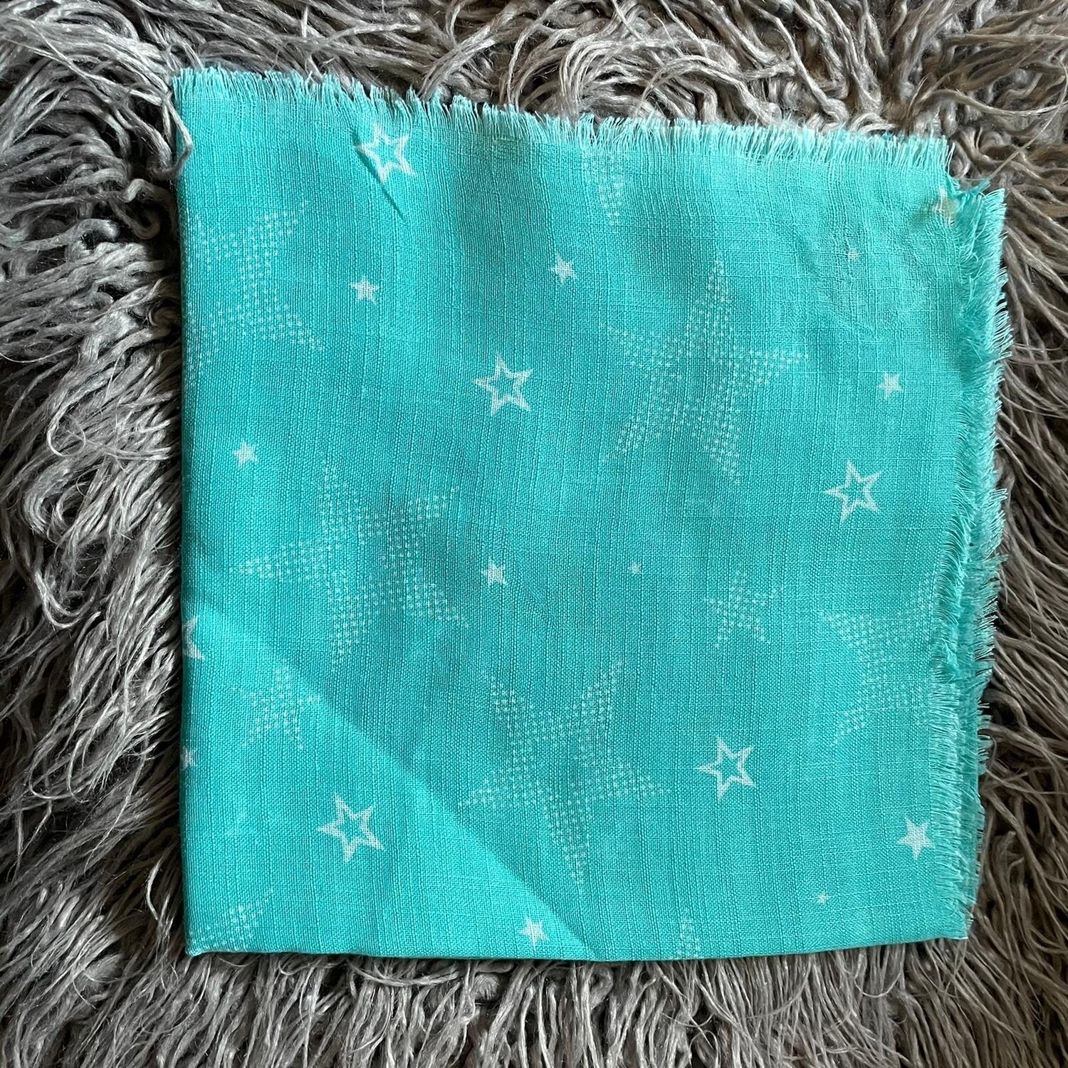Light sea green/white stars - soft fringes tichel