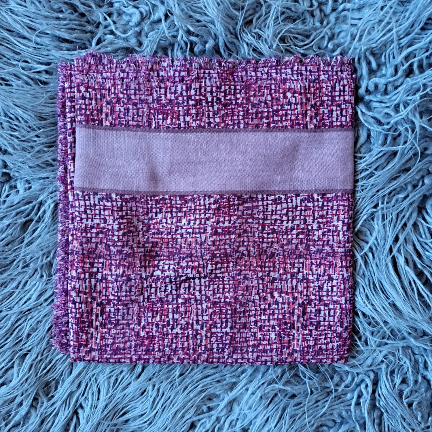 Mauve n&#39; more  - colorful patterned soft fringed tichel