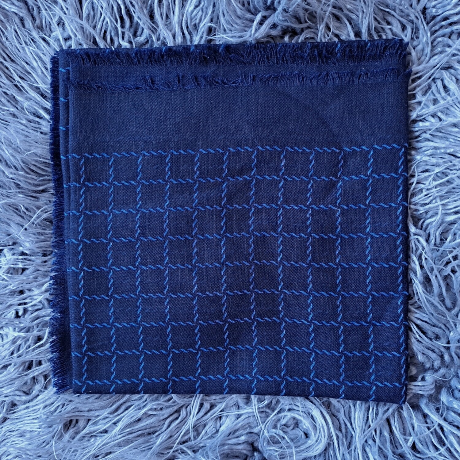 Navy/blue - braided pattern soft fringe tichel