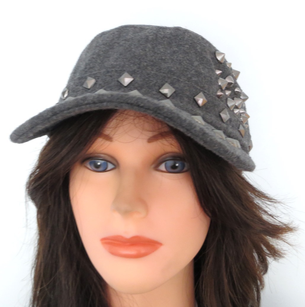 Gray spiked cap