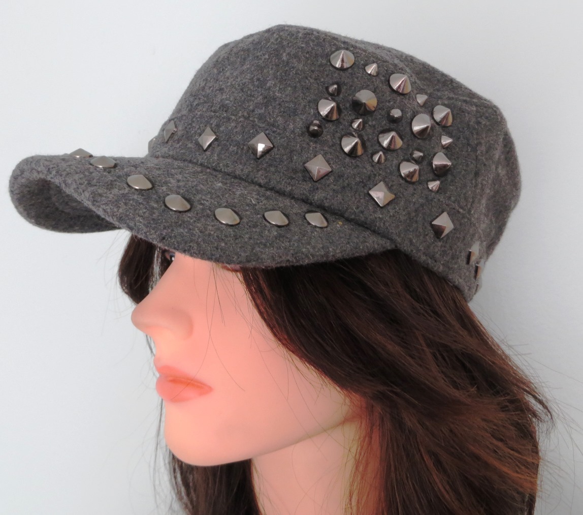 Gray spiked cap