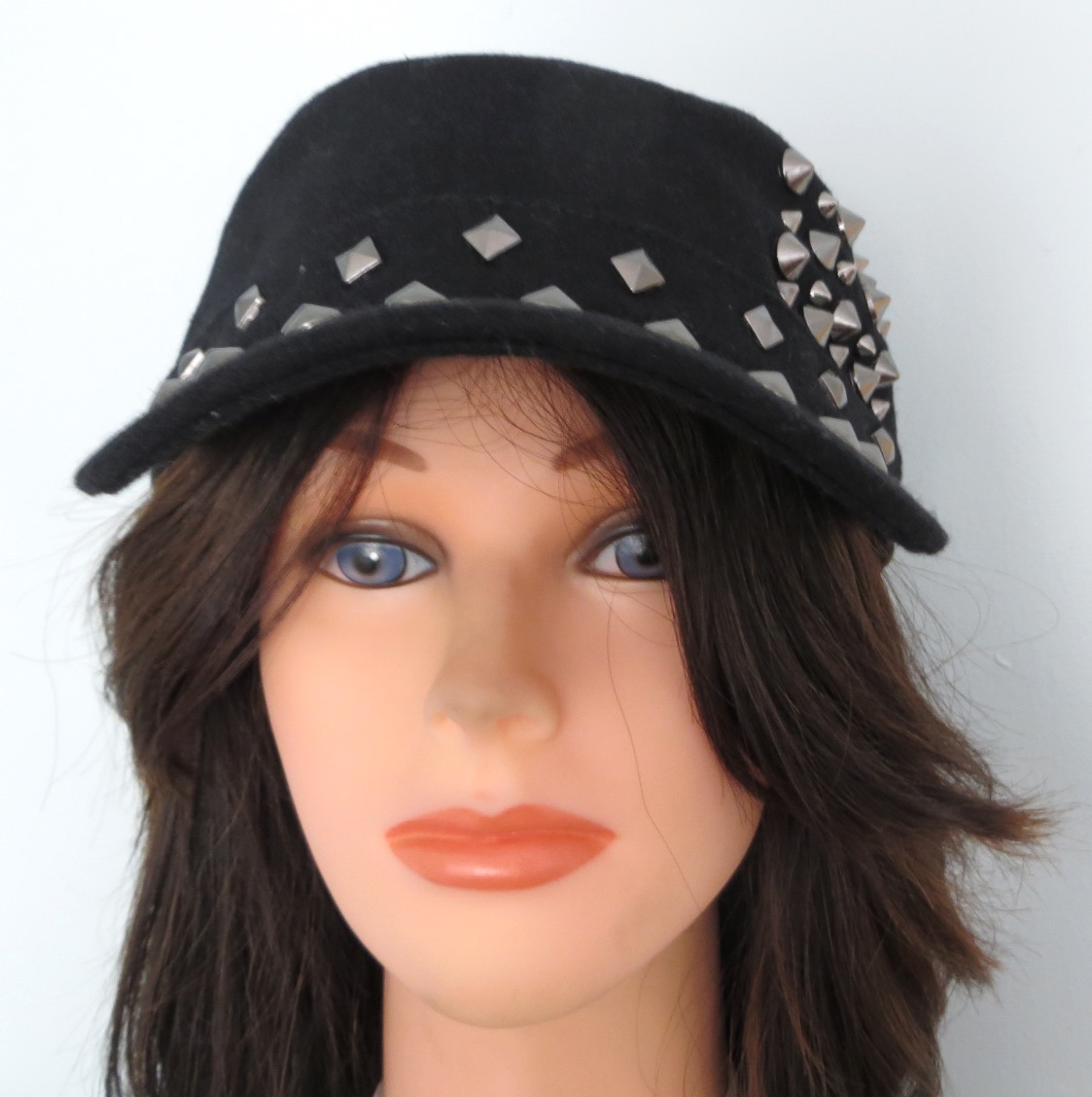 Black spiked cap