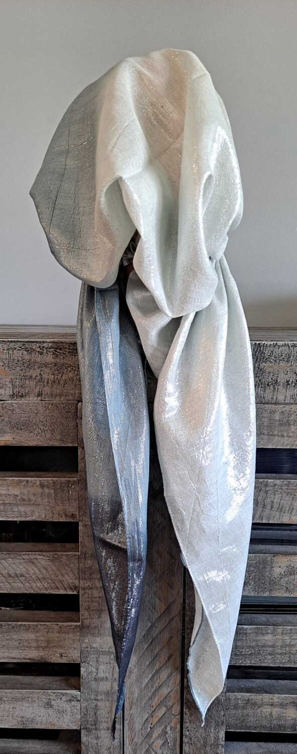 Gray/black ombre' shimmer pretied tichel