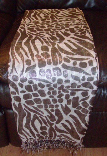 Brown on cream scarf