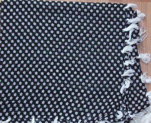 Black/white soft cotton tichel
