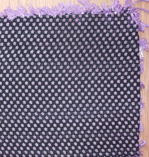 Black/purple soft cotton tichel