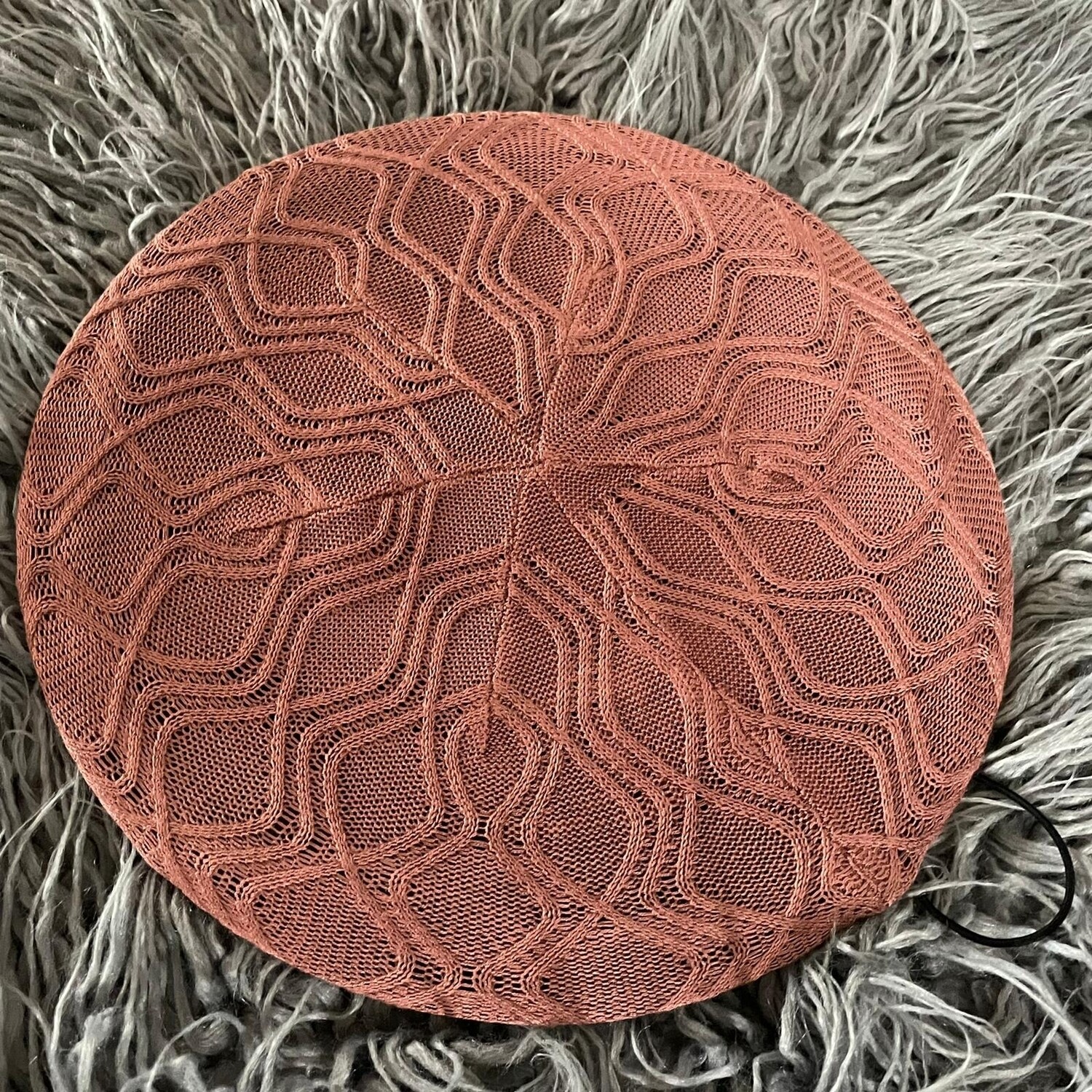 Dusty rose summer wave lined snood/beret
