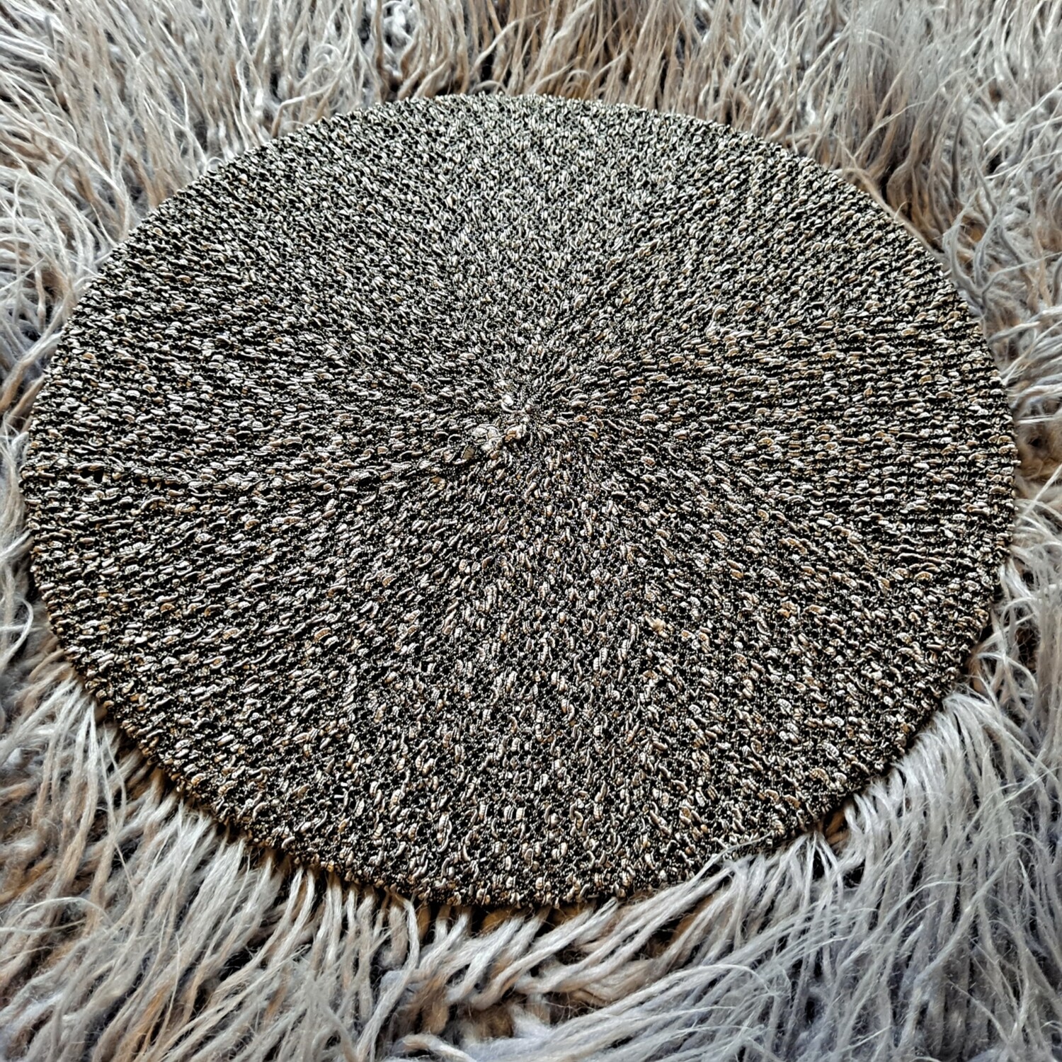 Lined gray pearl snood
