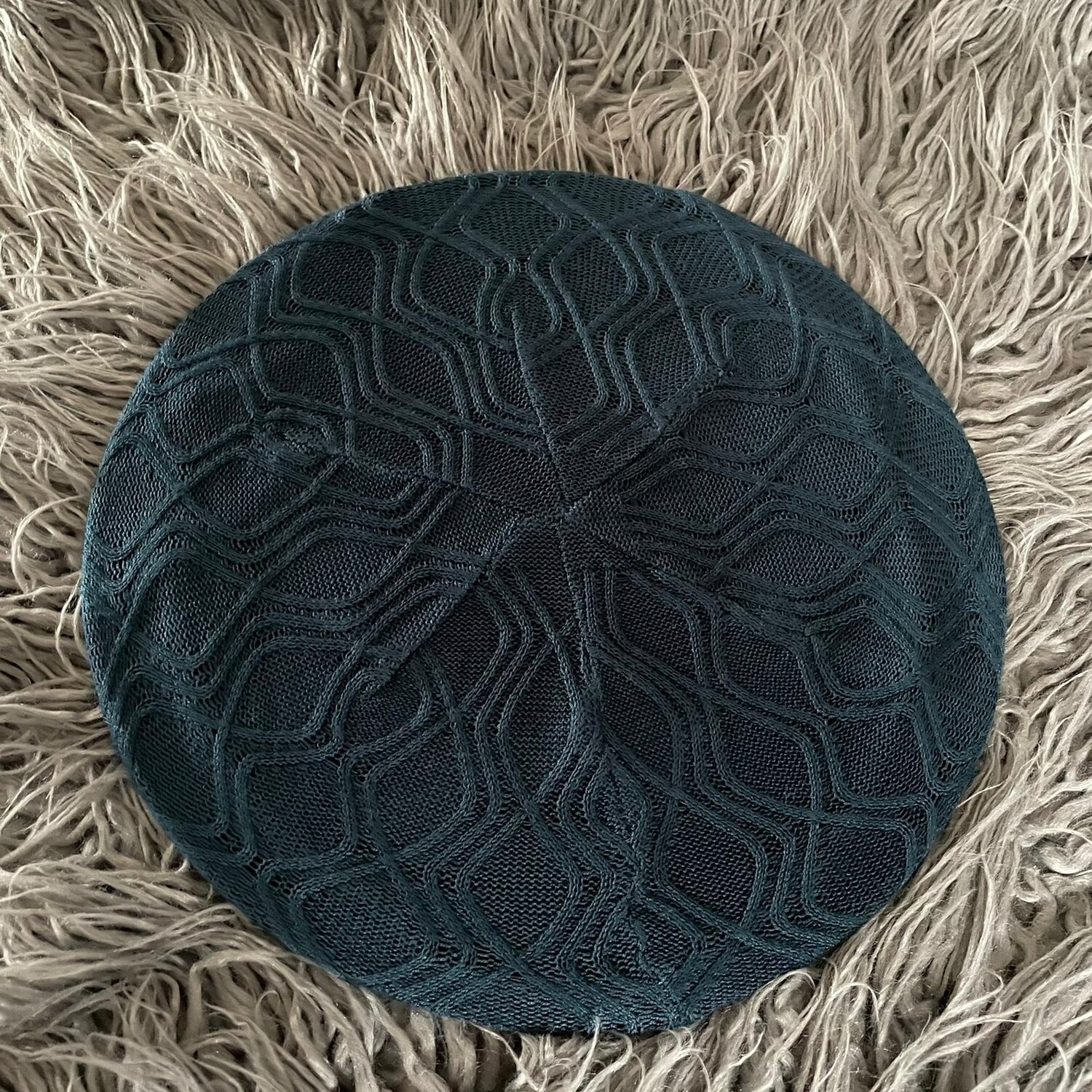 Teal summer wave lined snood/beret