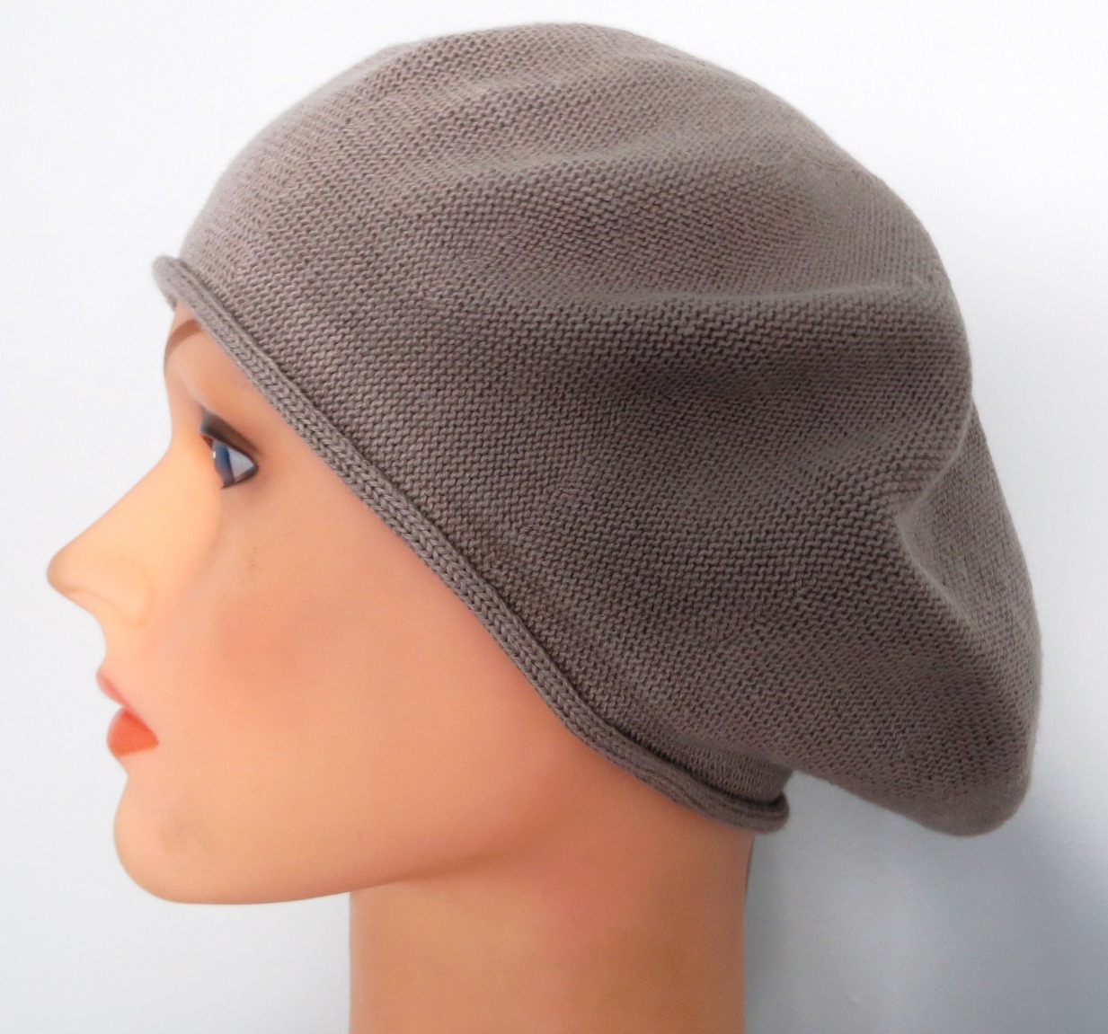 Cotton beret light gray