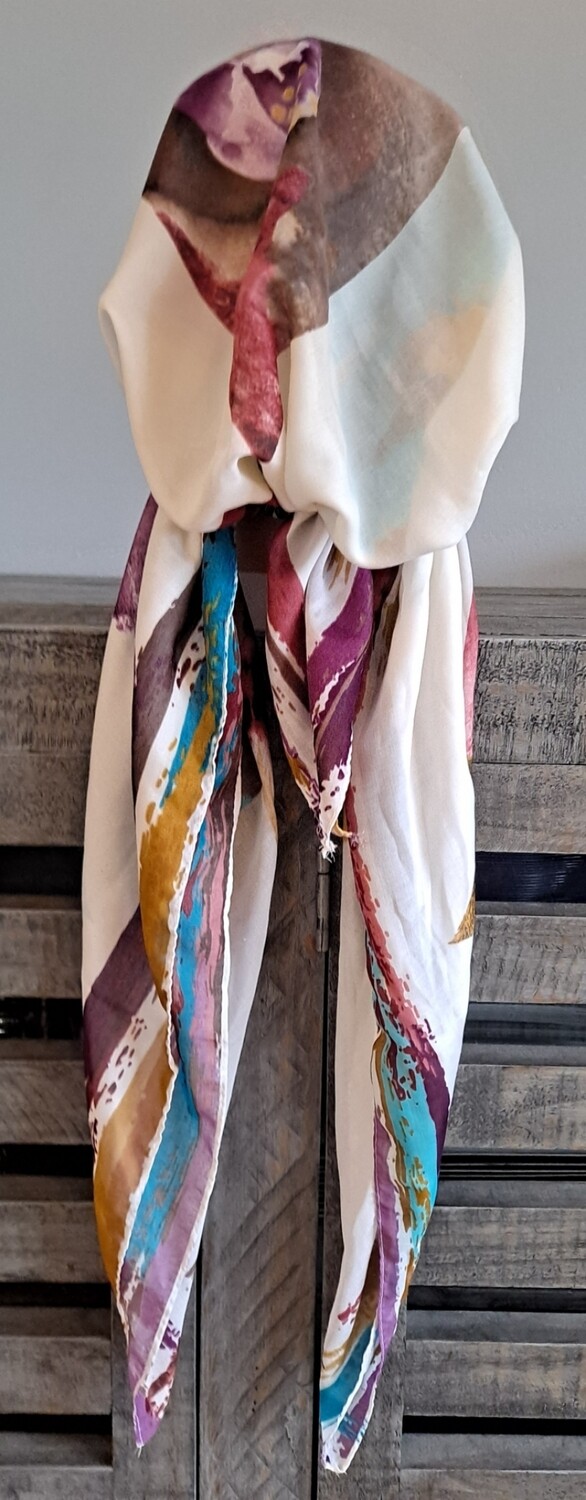 Soft white pretied Turkish Tichel w/band sewn in