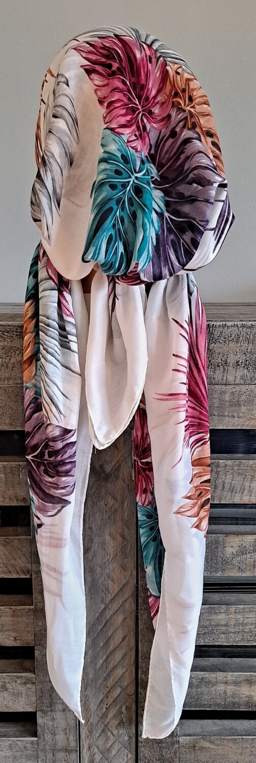 Soft white pretied Turkish Tichel w/band sewn in