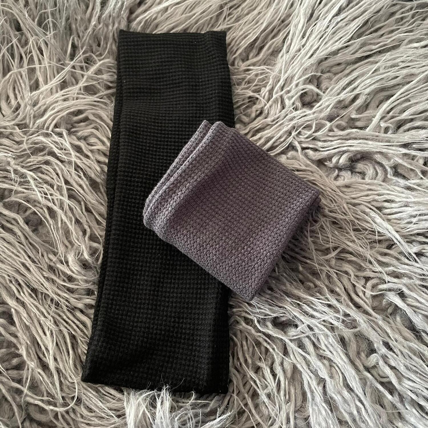 Narrower flat waffle cotton headbands