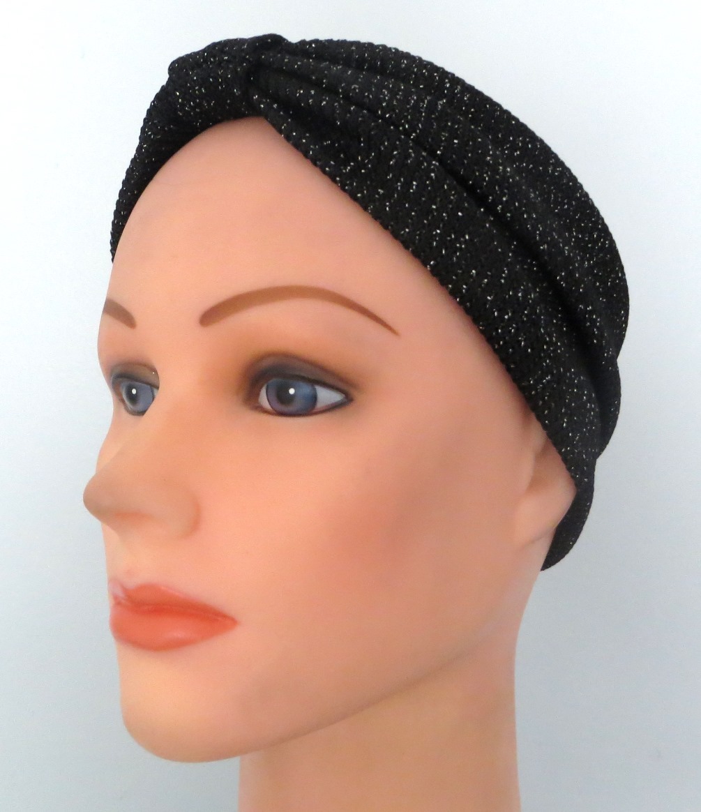 Black sparkly soft headband