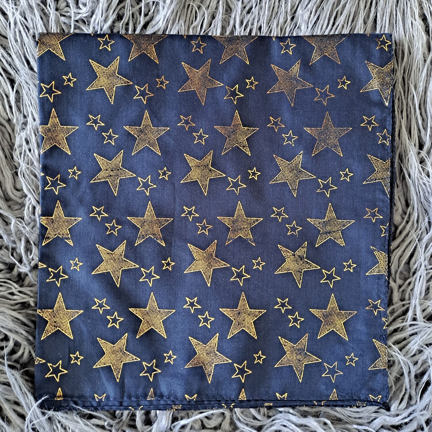 Navy/gold metallic -  stars patterned tichel