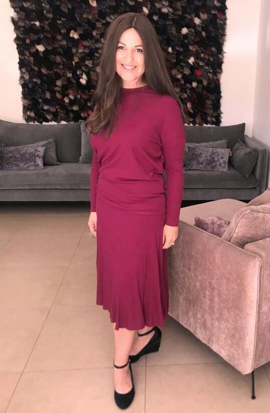 Fine ribbed skirt - berry