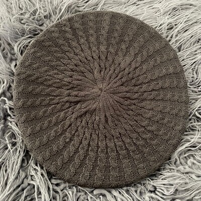 Gray cable snood/beret