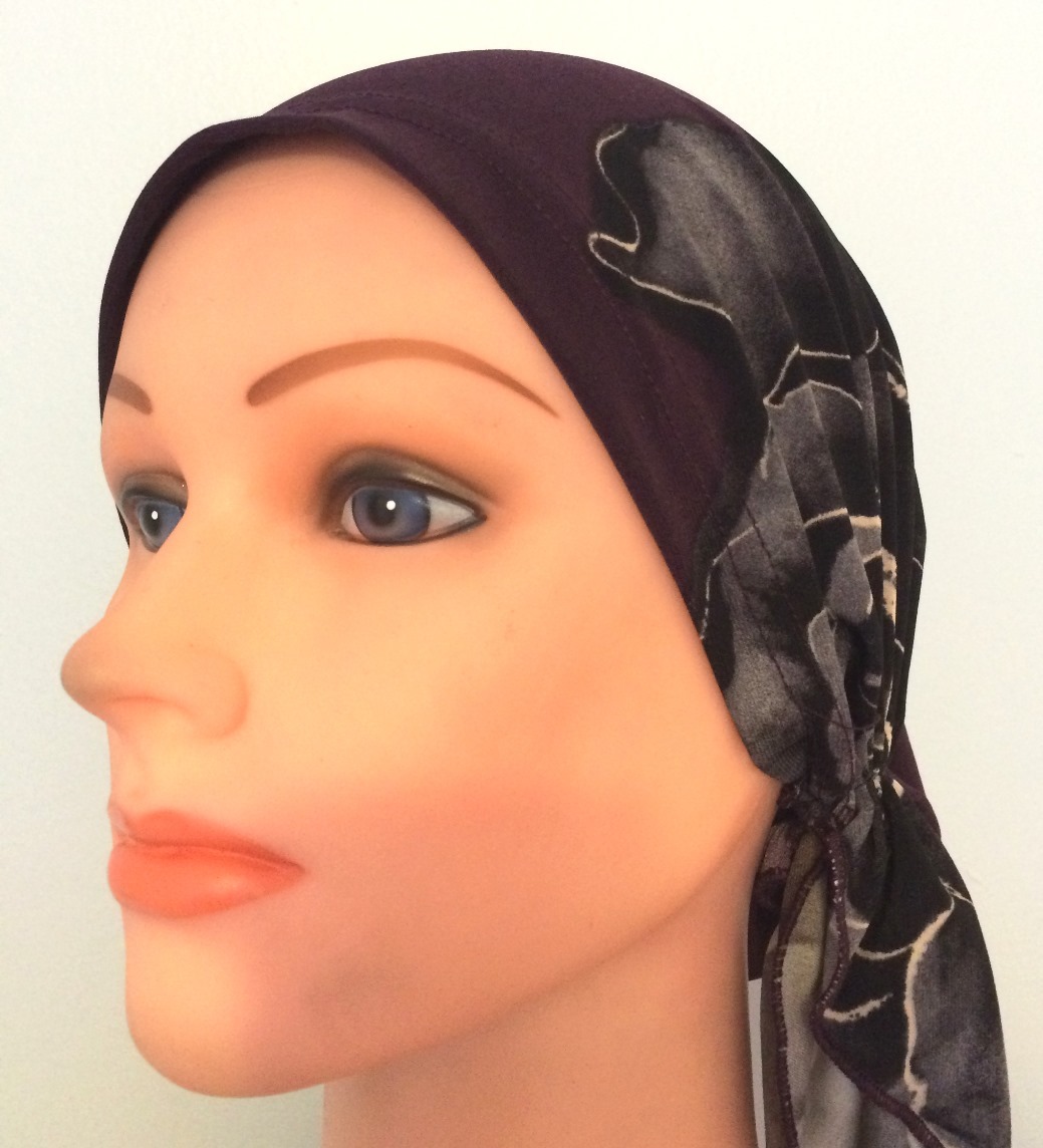 Pre tied tichel green and brown