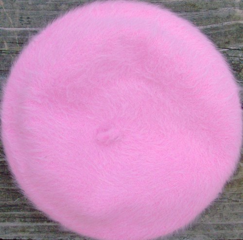 Fur beret pink