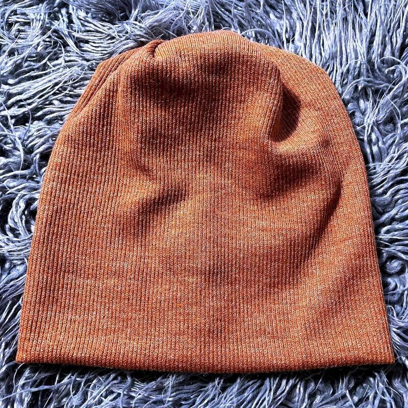 Lux knit beanie - burnt orange