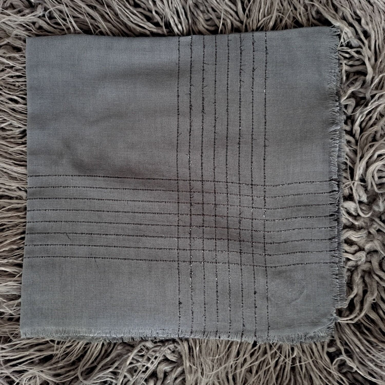 Medium gray solid - soft fringes tichel