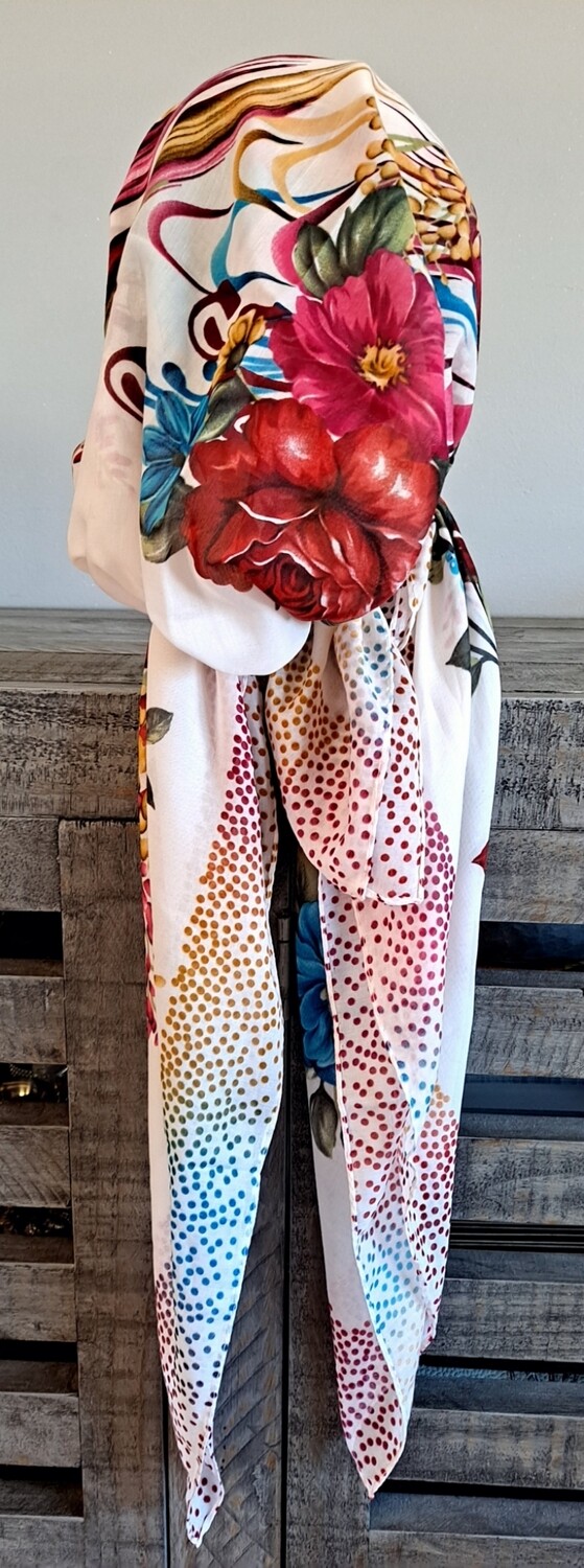 Soft whiteTurkish pre-tied  w/band sewn in