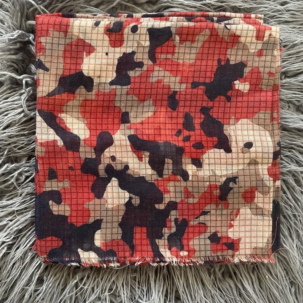 Rust patterned - soft fringes tichel