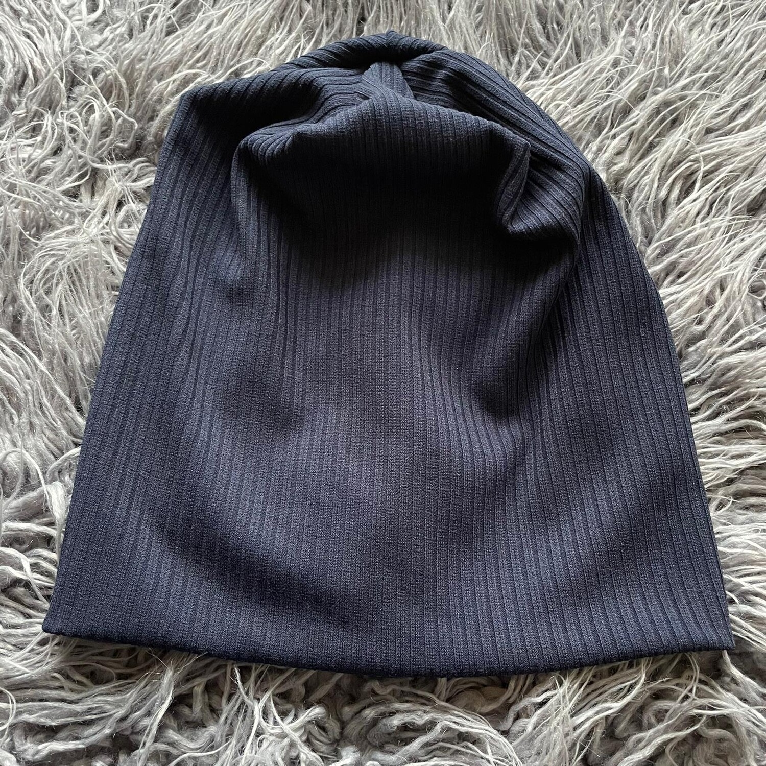 Navy beanie - thick ribs