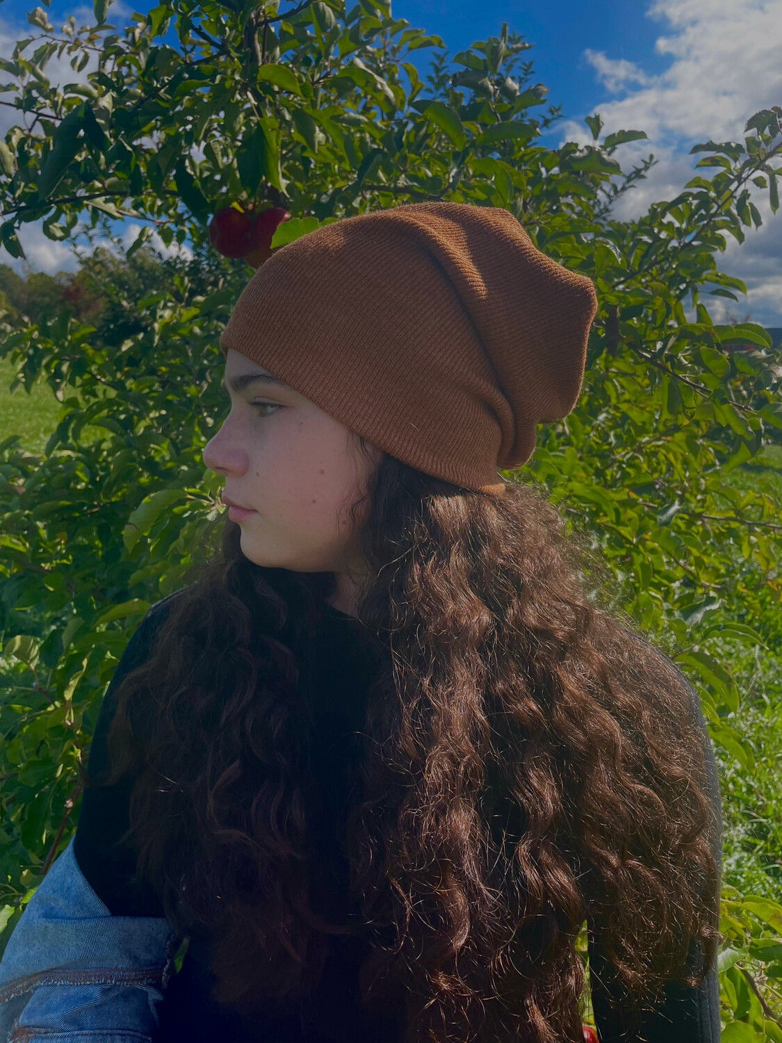 Lux knit beanie - honey orange