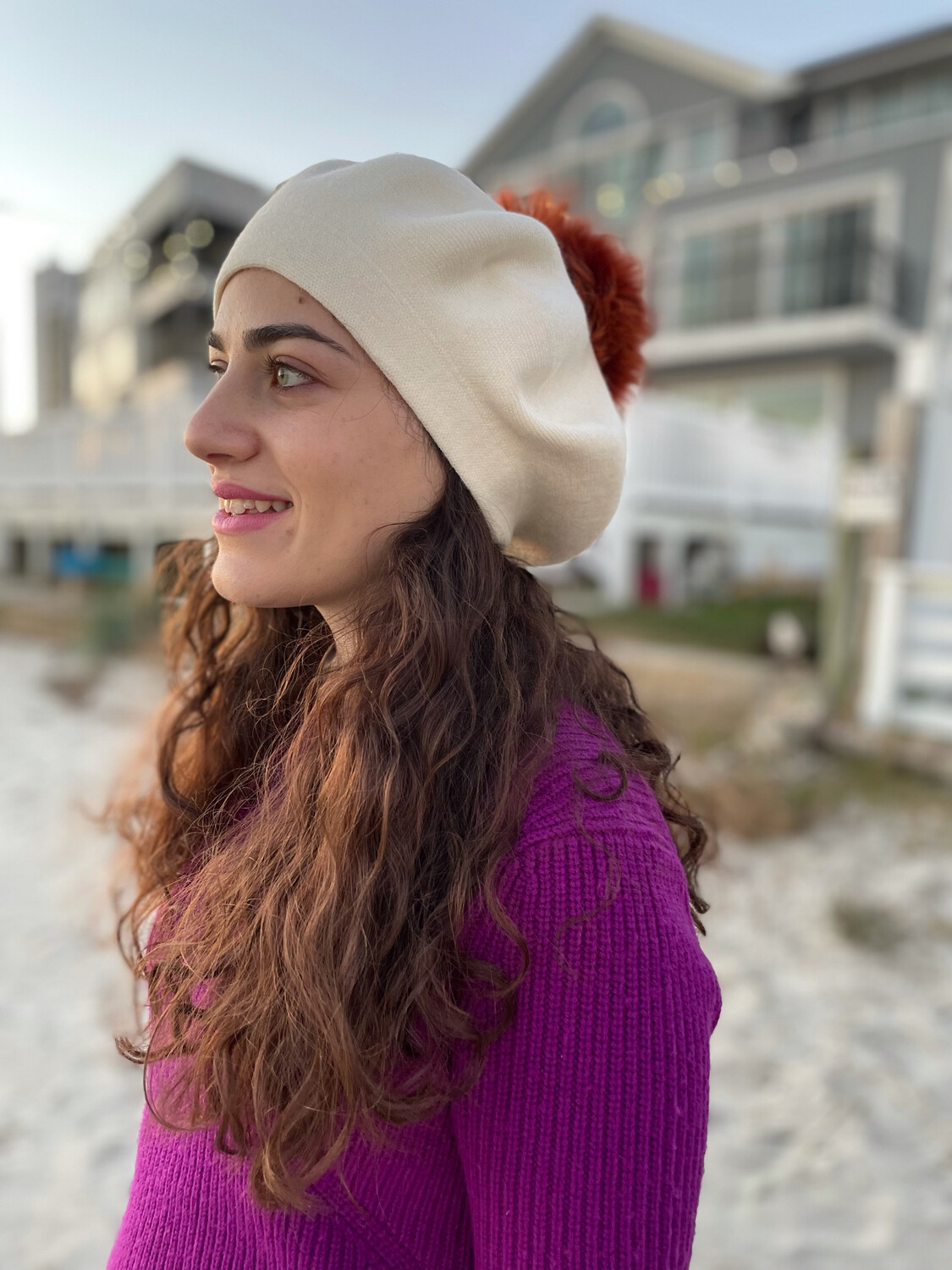 Softest beret with fur