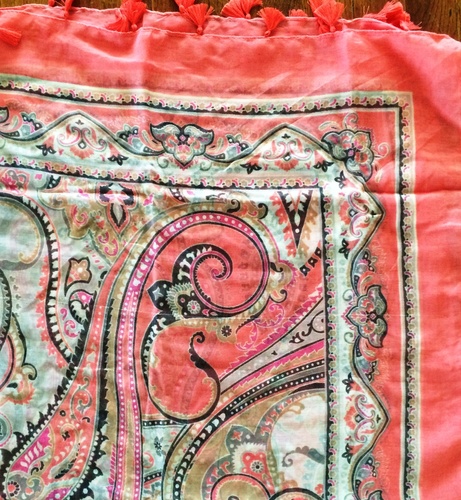 Coral summery soft tichel