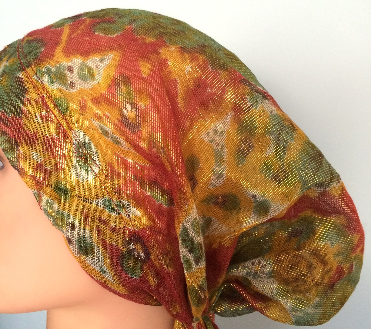 Rust 'n' more shimmering pretied tichel