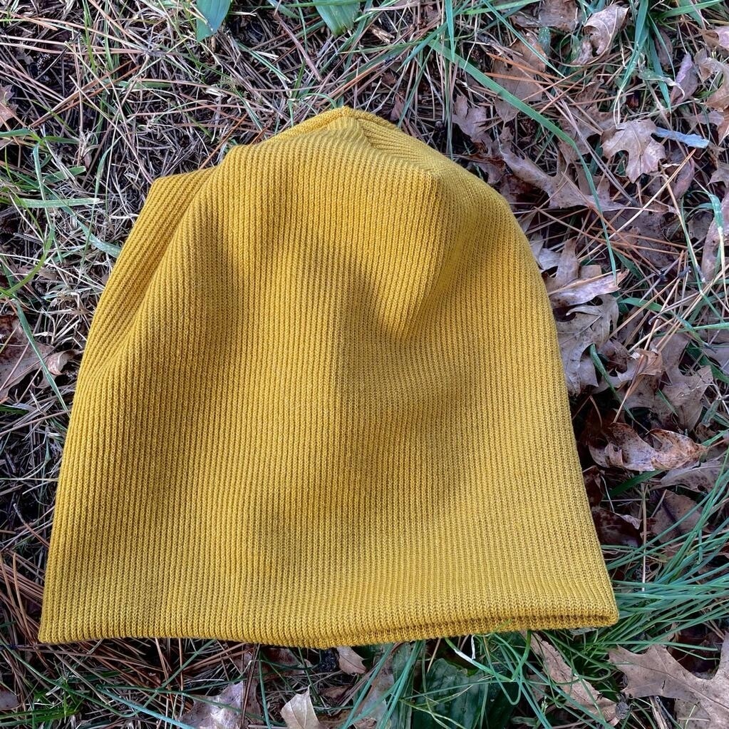 Lux knit beanie - dark mustard