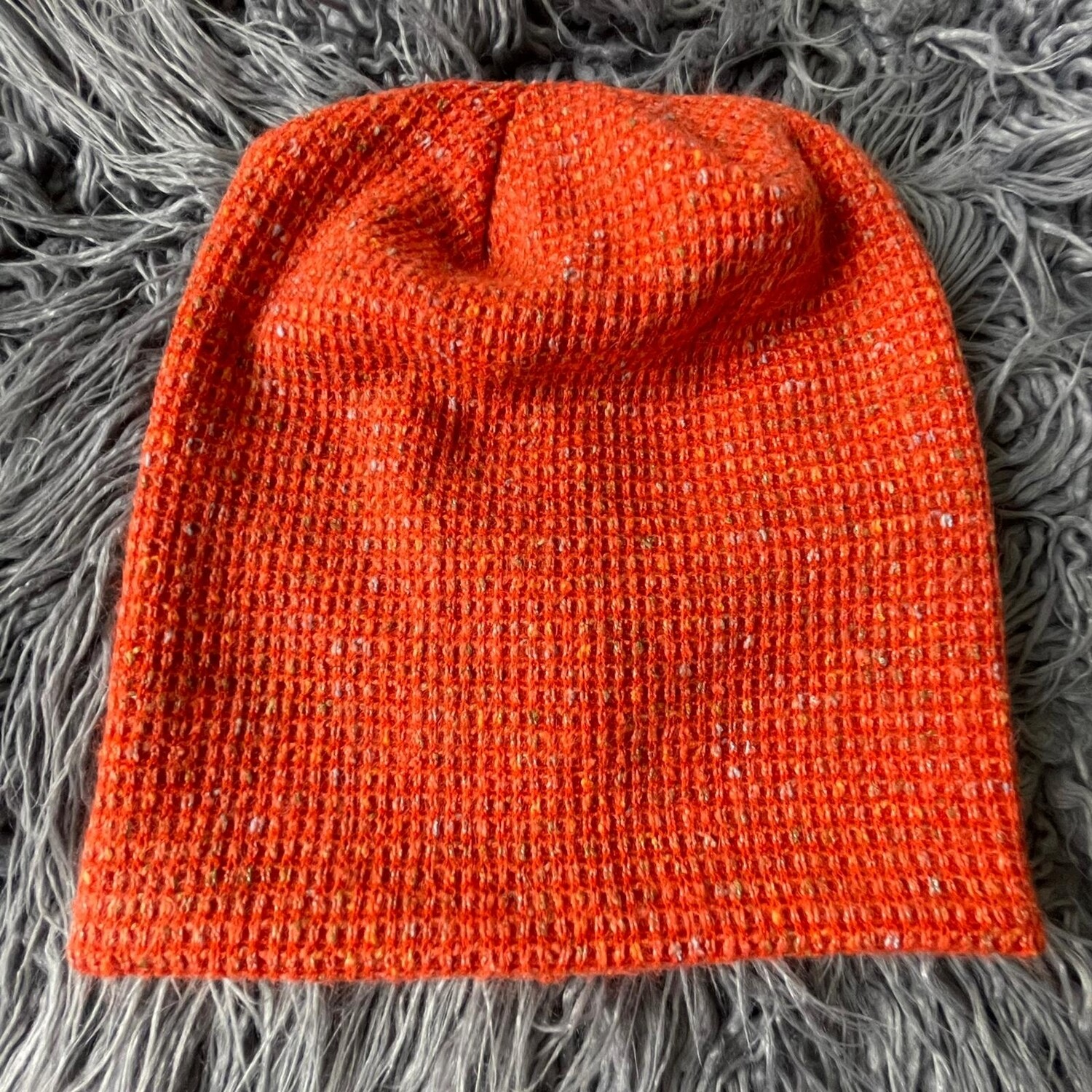 Orange tweed beanie