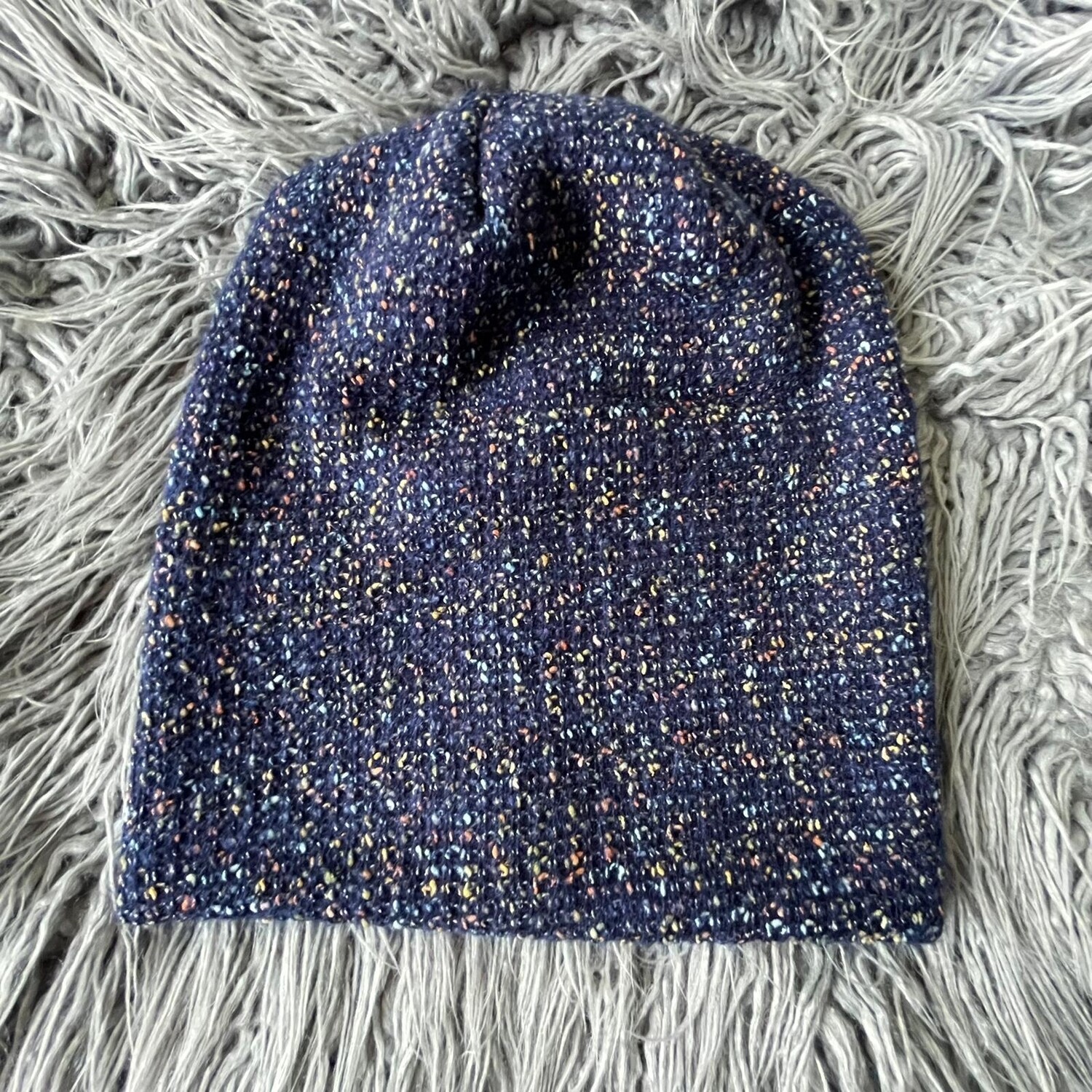 Blue tweed beanie