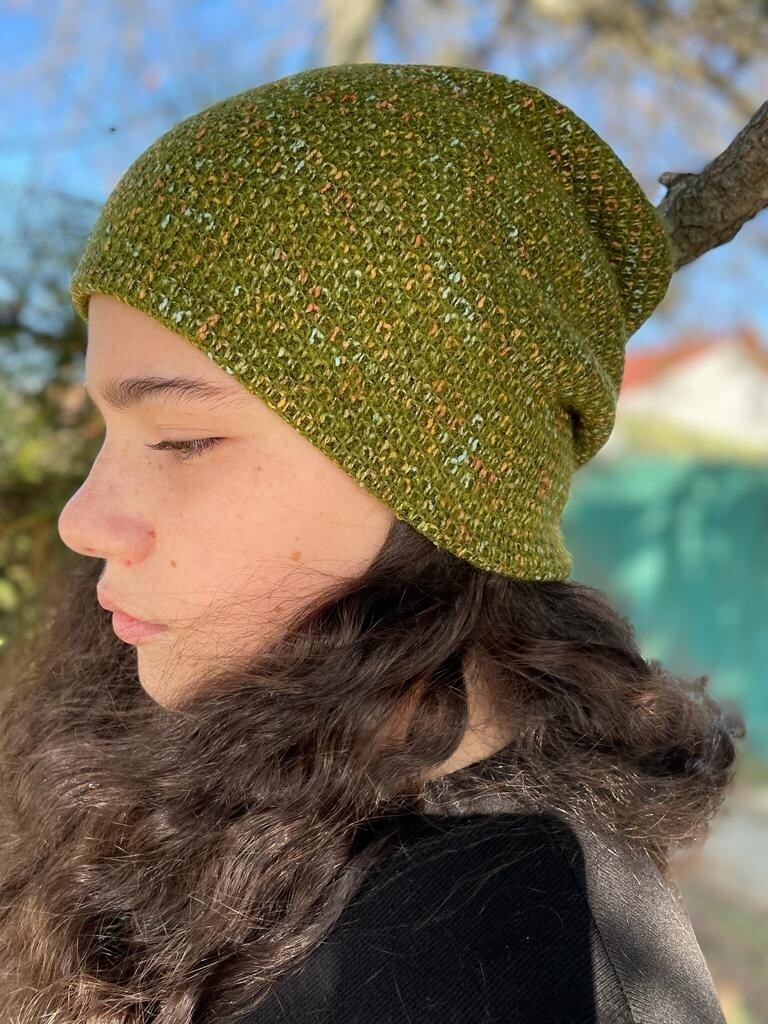 Olive tweed beanie