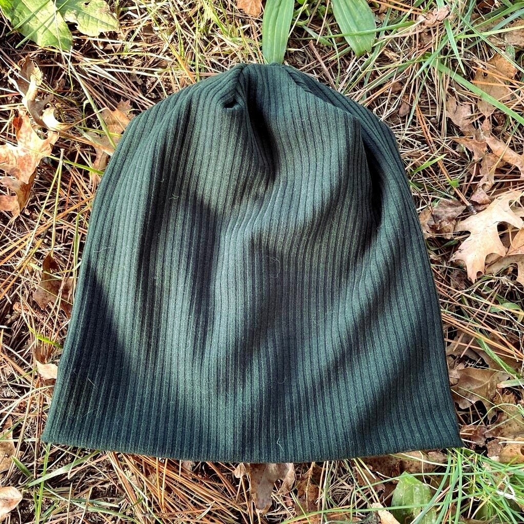 Hunter Green beanie - thick ribs