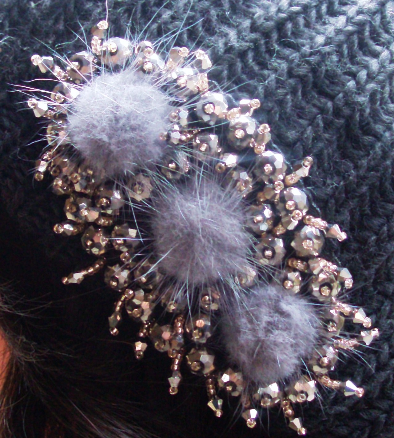 Chic beret charcoal gray