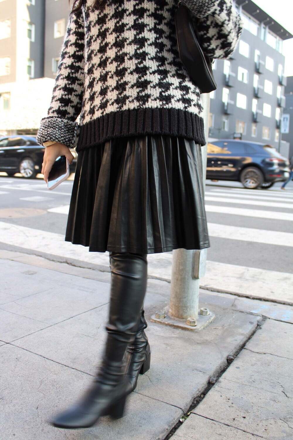 Pleated pleather skirt - WOW