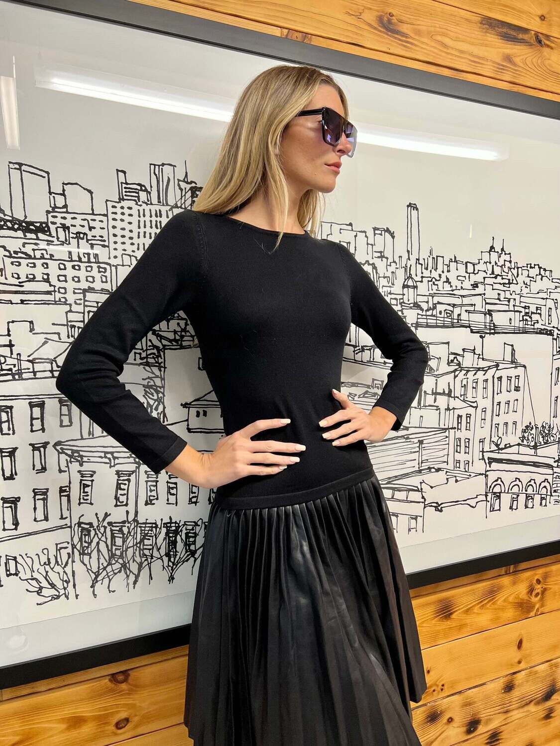 Pleated pleather skirt - WOW